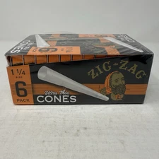 24 PACK Zig-Zag Ultra Thin Pre Rolled Paper Cones 1-1/4 Size (6 Cones Per Pack)