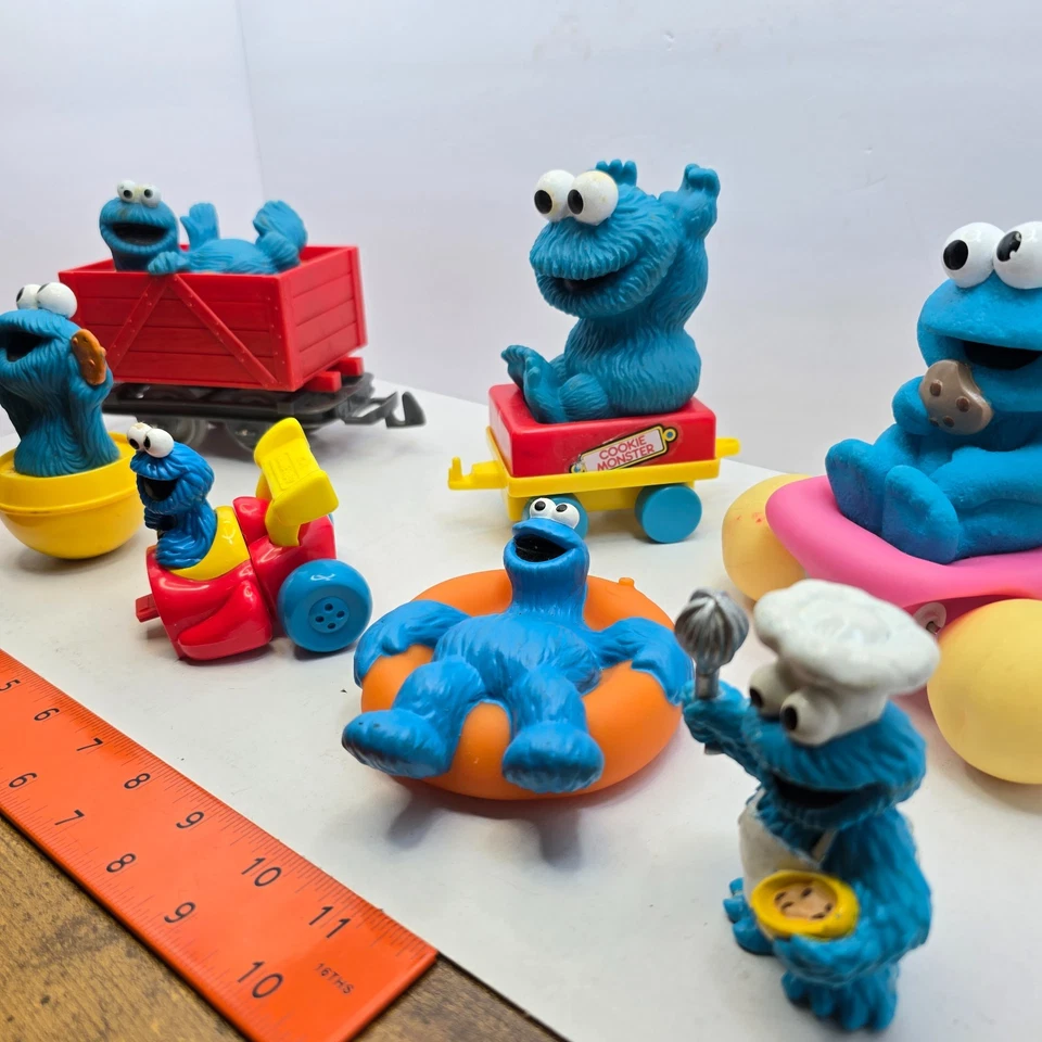 Винтажный печенье монстр фигурки поезд лот 8 Muppets Illco игрушка аплодисменты Джим Хенсон - Изображение 2 из 4