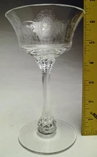 Vintage Heisey Glass Co. Minuet Etching #503 Saucer Champagne Goblet 6 ounces