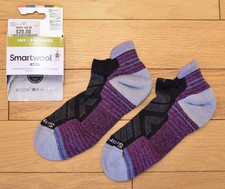 NWT SMARTWOOL Hike Light Cushion Women's Low Ankle Socks-M @$20 CHARCOAL/PURPLE