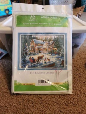 ANSELF Cross Stitch Kit F531 Return from Christmas 14CT 2 Strands New