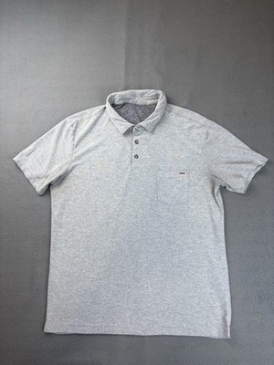 Vuori Ace Polo Shirt Mens Medium Gray Performance Pocket Stretch V164