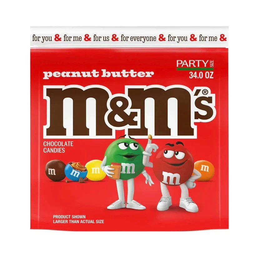 M & M M&M's Sacchetto Burro di Arachidi Party Taglia 963g Importazione USA Raro