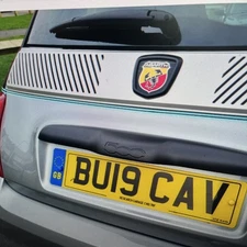 USA STOCK FOR FIAT ABARTH MATT SATIN BLACK REAR BADGE COVER FRAME 500 595 695