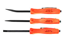 New Snap-on Pocket Pry Bar Set 3 Pcs Orange Handles 5 Long Magnetic Ends