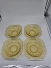 FEDERAL DEPRESSION GLASS Madrid Pattern in Amber, Set Of 4 -  7" Bowls - VINTAGE