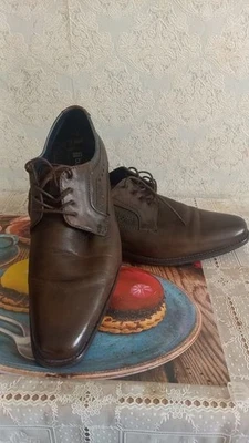 Men Heels Brown Leather 44 #T1U8 - Bild 1 von 4
