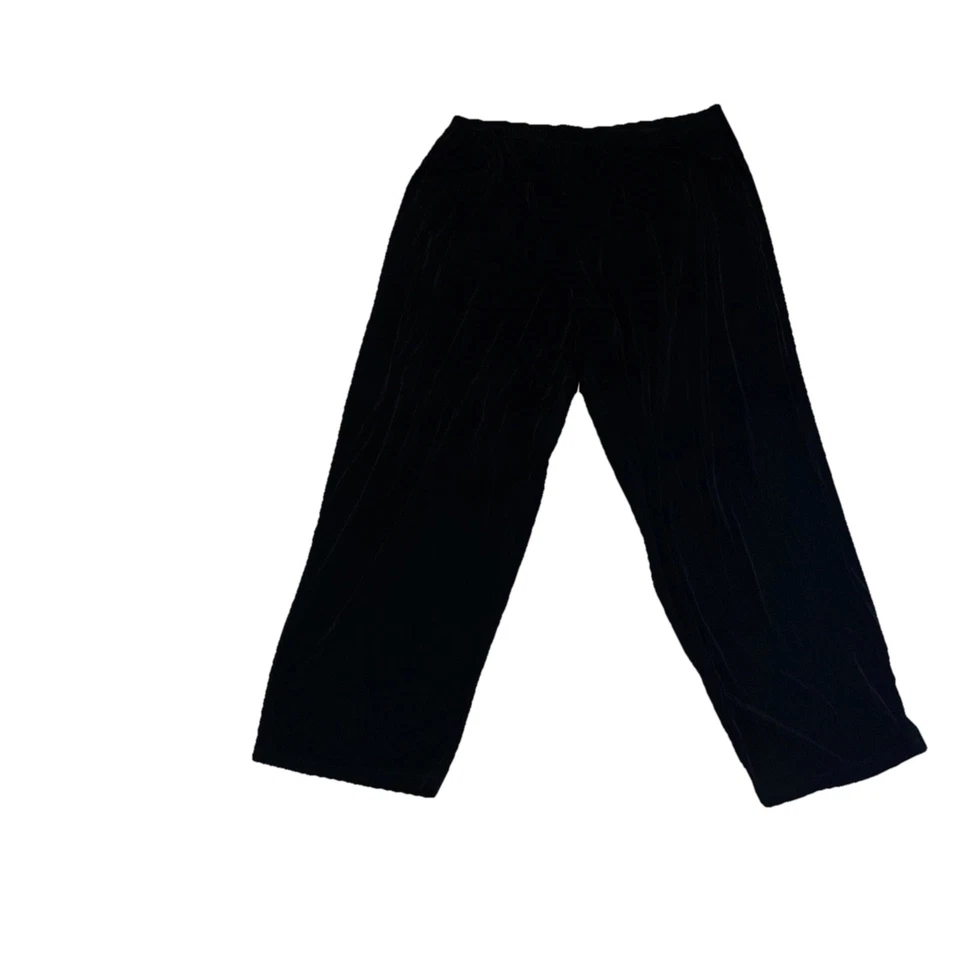 Pantalones Citiknit negros de pierna recta ancha cintura elástica para mujer talla 3XL Foto 2 de 4