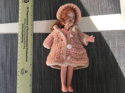 vtg red head doll eyes open/close nice crotched outfit 