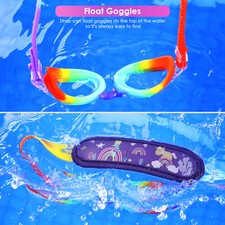 PUMKYN Kids Swim Goggles with Pain-Free Strap Adjustable Anti-UV SwimmingGoggles