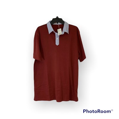 NEW H2H Polo Shirt Men s Red  Contrasting Trim 2 XL