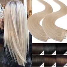 CLEARANCE 100 Real Remy Human Hair Extensions Clip In 8PCS Full Head WHITE 8PCS