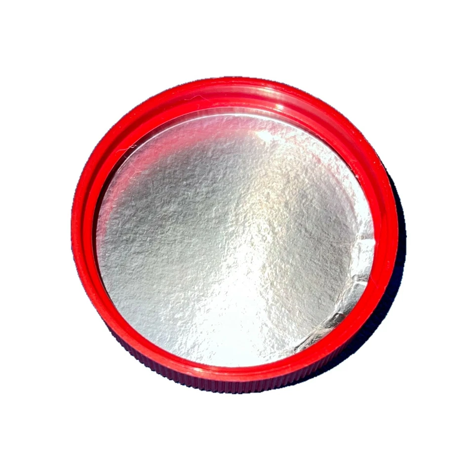 500 tapas de plástico rojo por caja - 45/400 - acanalado fino - sellado térmico/revestimiento de espuma Foto 2 de 4