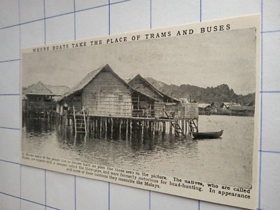 Borneo wo Boote an die Stelle von Straßenbahnen und Bussen treten um 1930