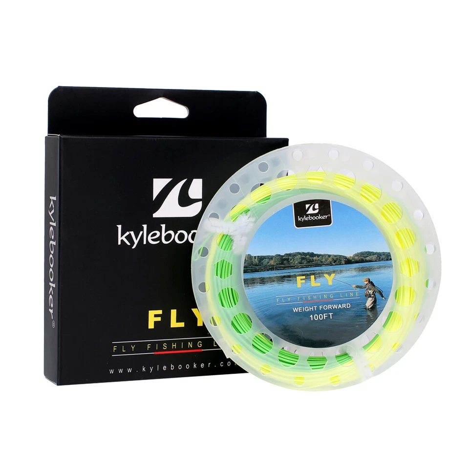Línea de pesca con mosca flotante con peso delantero dorado WF2-8F con 2 líneas de mosca de bucle soldado Foto 3 de 4