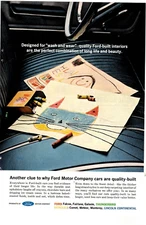 1962 Print Ad Ford Motor Company Designed  "wash and wear" Ford-built interiors