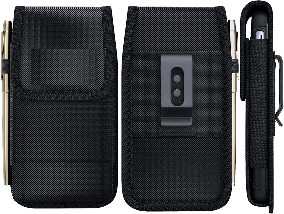 Funda vertical de nailon con clip para cinturón y bucle para teléfonos Samsung Galaxy Foto 3 de 4
