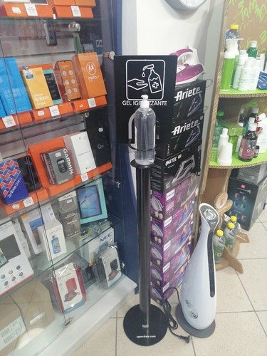 SUPPORTO colonna PORTA DISPENSER FLACONE GEL SAPONE mani nero o bianco offerta - Foto 3 di 3