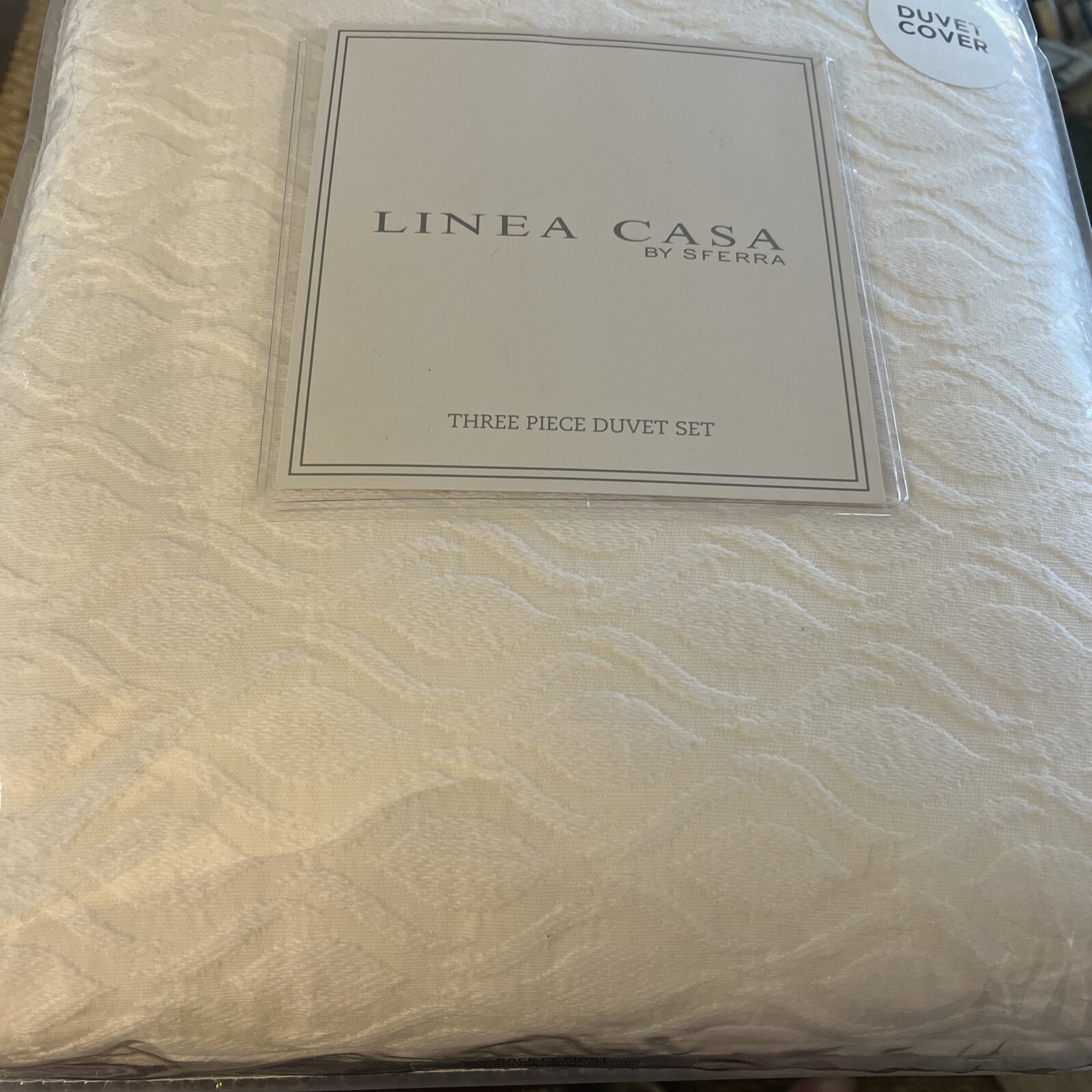 Linea Casa by SFERRA Queen Duvet Matelasse + 2 Std Shams Cotton Poly