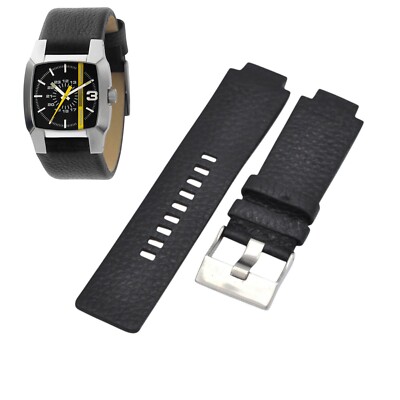 DZ1089 27mm Black Leather Watch Strap For Diesel | eBay