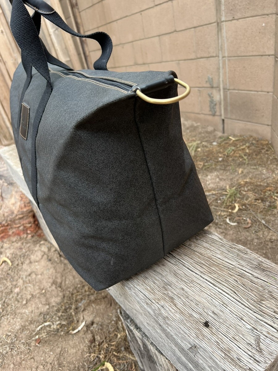 DUNHILL GRAY COATED CANVAS AND LEATHER EXTRA LARGE DUFFLE BAG