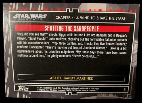 2013 Topps Star Wars Illustrated: A New Hope #9 Spotting The Sandpeople, Bronze - Picture 4 of 4