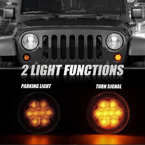 For 2007-2017 Jeep Wrangler JK 7" LED Headlights Turn Signal Tail Lights Combo - Picture 7 of 12