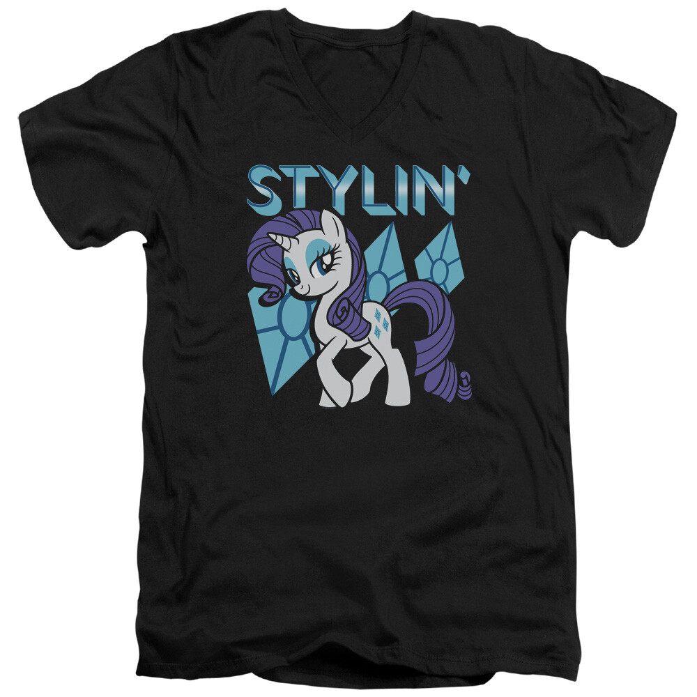 T shirt My Little Pony slim fit scollo a V maglietta in stile nero