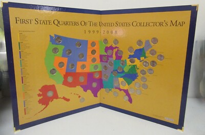 First US State Quarters Collector's Map 1999-2008 (COMPLETED) w