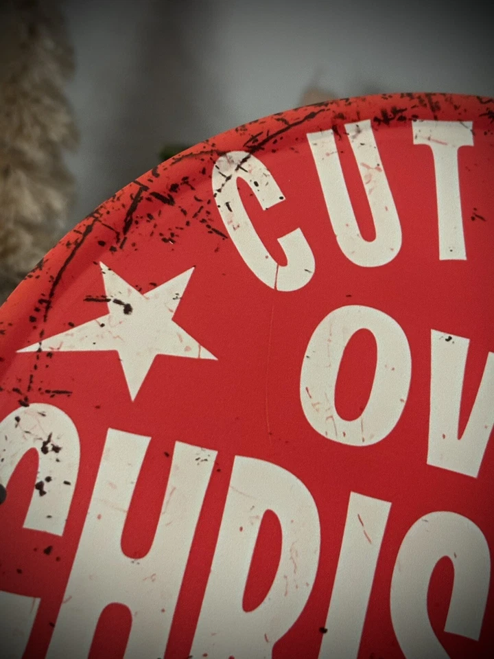 "Corta tus propios árboles de Navidad estilo vintage publicidad metal letrero 8"" rojo blanco" Foto 4 de 4