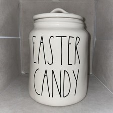 Pre-Owned RAE DUNN Artisan Collection LL "EASTER CANDY" 8" Canister By Magenta