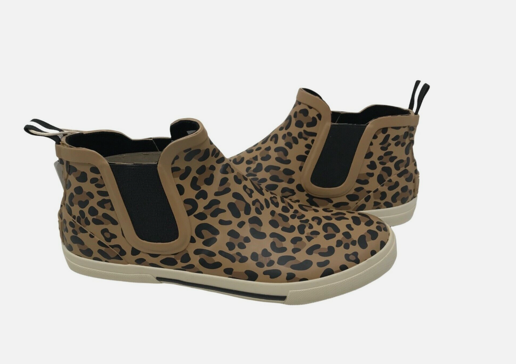 Shoe Joules Rainwell Short Height Wellies Tan Leopard Joules