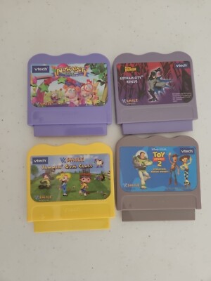 Vtech Vsmile Learning Game Lot of 4 Batman Toy Story 2 Alphabet Park Gym Class
