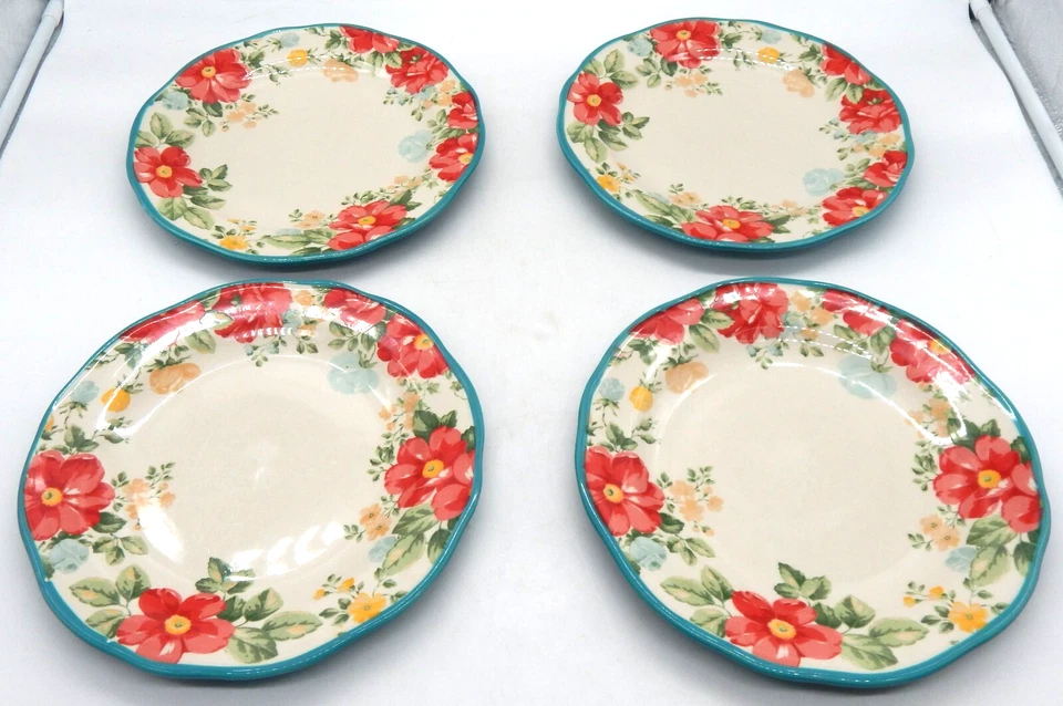 Juego de platos de cena vintage (4) The Pioneer Woman grandes de 10,5" florales de granja Foto 3 de 3