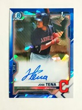 Jose Tena 2021 1st Bowman Chrome AUTO Prospect SAPPHIRE REFRACTOR RC z72