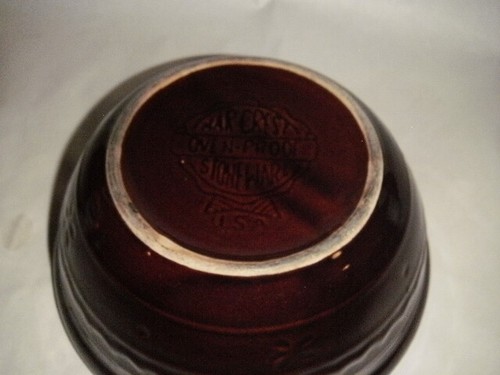 MARCREST MONMOUTH VINTAGE BRAUNE GLASUR 8" DUTCH OVEN BIENENSTOCKFORM GÄNSEBLÜMCHEN & PUNKT - Bild 6 von 7
