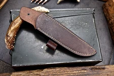 CFK Handmade HIGH QUALITY Brown Leather Right Hand Vertical Belt Knife Sheath 23