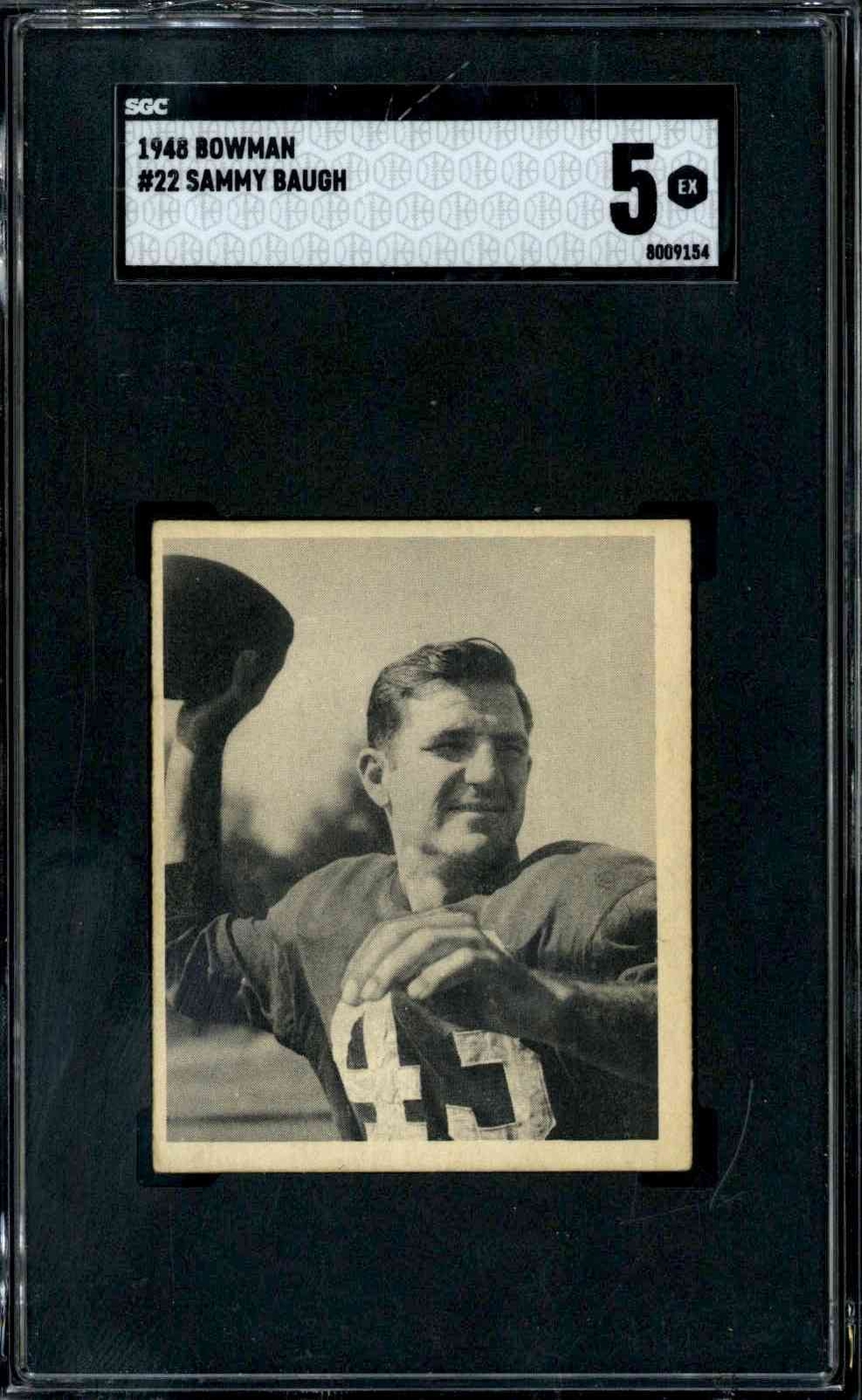 1948 Bowman #22 Sammy Baugh - SGC 5 (Rookie Card) TCU