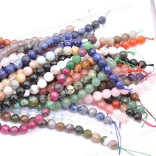 Wholesale Natural Gemstone FACETED Round Spacer Loose Beads 4MM 6MM 8MM 10MM