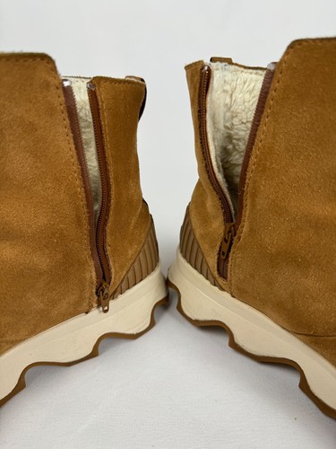Sorel Kinetic Short Suede Zip Ankle Boots Womens Size 7.5 Camel Waterproof Boot - Picture 8 of 16