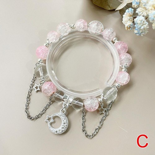 Koreanische rosa Kristall Blumen Schmetterling Anhänger Perlen Armband für Frauen _ - Bild 22 von 44