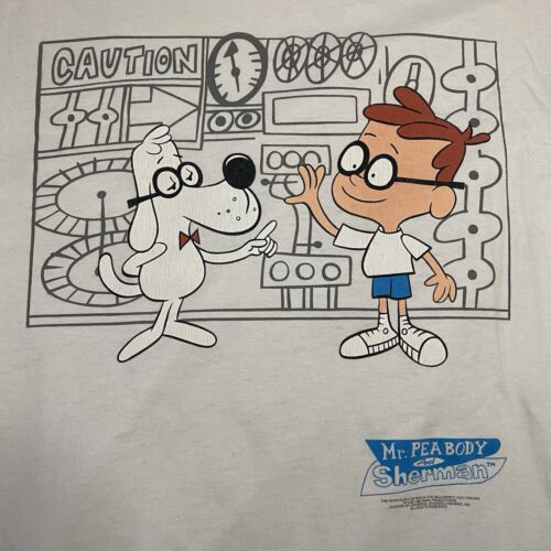 1998 Mr. Peabody And Sherman Tee Shirt Size XL 22.5” x 29” Vintage - Picture 3 of 6