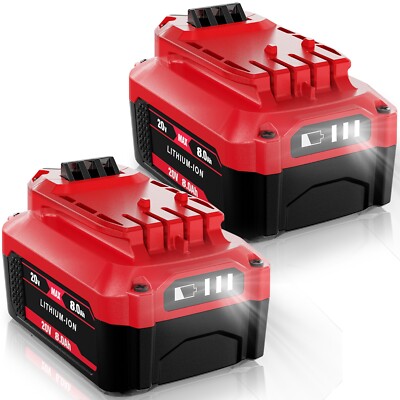 2PACK For Craftsman V20 20 Volt MAX 8.0Ah Li-ion Battery CMCB204 CMCB202 CMCB201