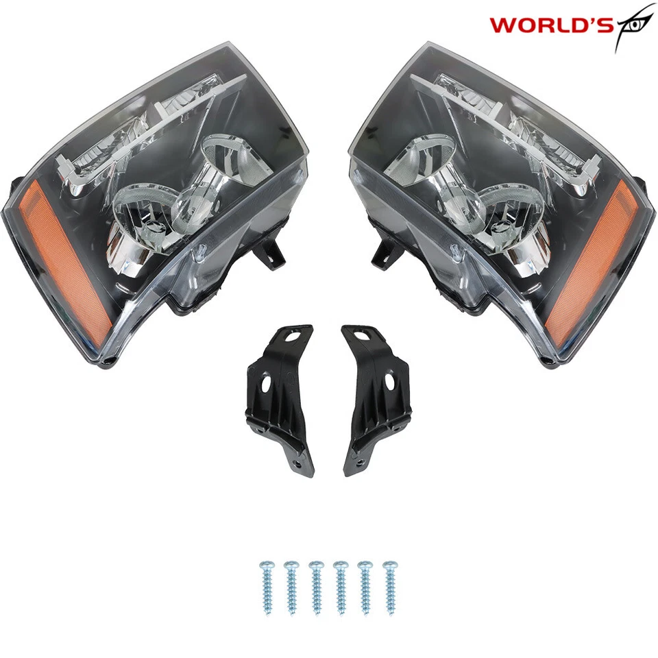 Пара фар для Chevy Avalanche/Suburban/Tahoe 2007-2014 черные галогенные лампы - Изображение 3 из 4