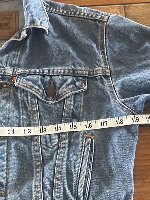 Vintage 90s Levi's 57508 Denim Jacket Size Small 8/10 Orange Tab