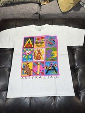 90  s BEC PIERCE Cotton Single Stitch Art Tee Tshirt Top M