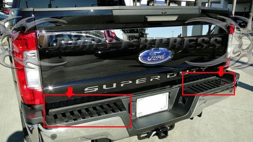 2017-2022 Ford F-250 Super Duty Rear Bumper Insert Stainless Trim Tailgate 18Pc - Picture 3 of 7