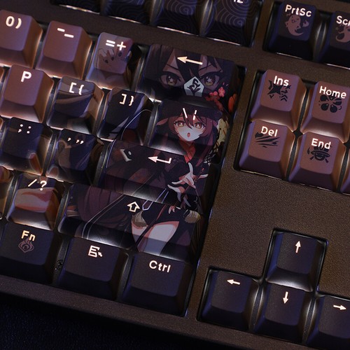 Genshin Impact Hu Tao Transparent 108 Keys PBT Keycaps Cherry MX for Mechanical - Picture 4 of 12