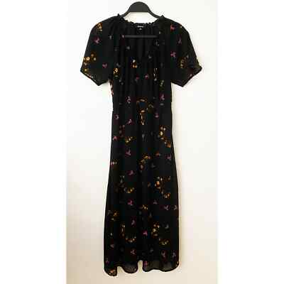 miri midi dress Black open shoulder midi dress-MIRI S / Black