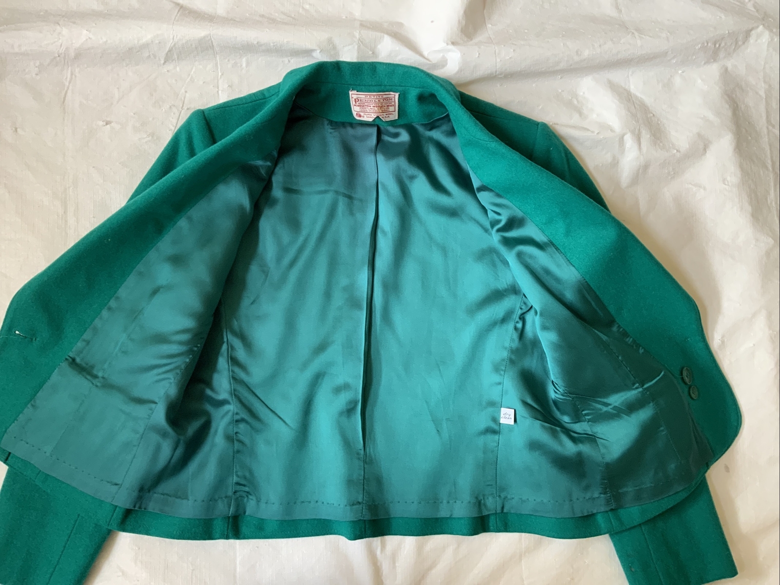 Pendleton Virgin Wool Single Button  Blazer Green… - image 5